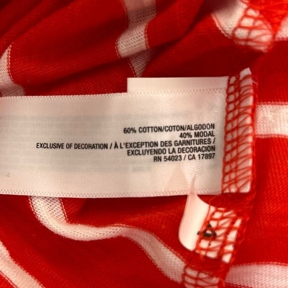 NWT Old Navy Long Sleeve Sparkle Red Stripe Scoop Neck Sequin T Shirt Women Med - Picture 8 of 13